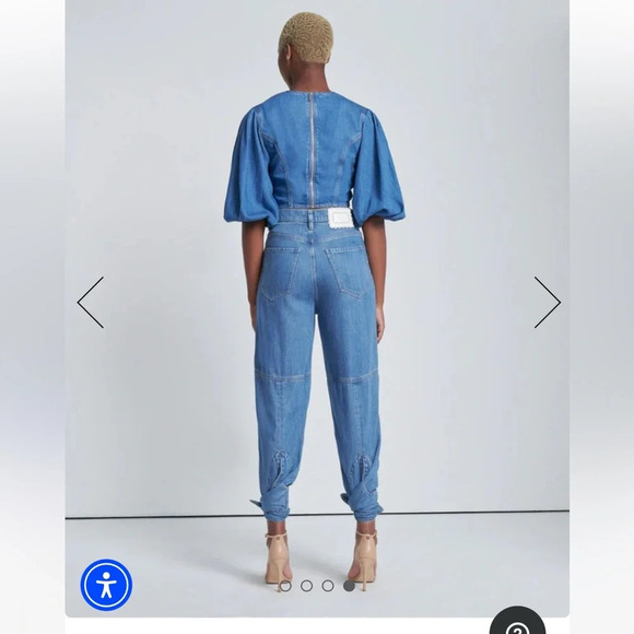 7 For All Mankind Taper Tie Ankle Jeans in Tulip Size 26 - Picture 3 of 12